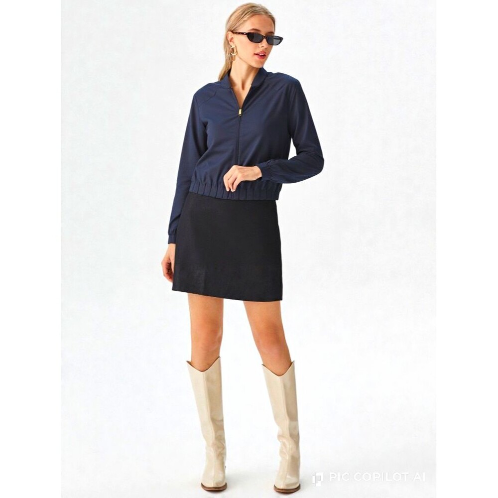 NWT RHONE Mirage Women's L Black Cropped Full Zip Track Jacket Water Repellent